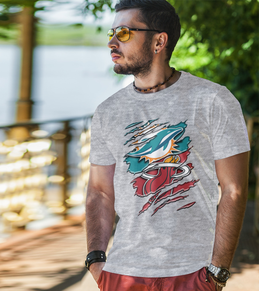 Miami Dolphins And Heat Rah 051 T-Shirt