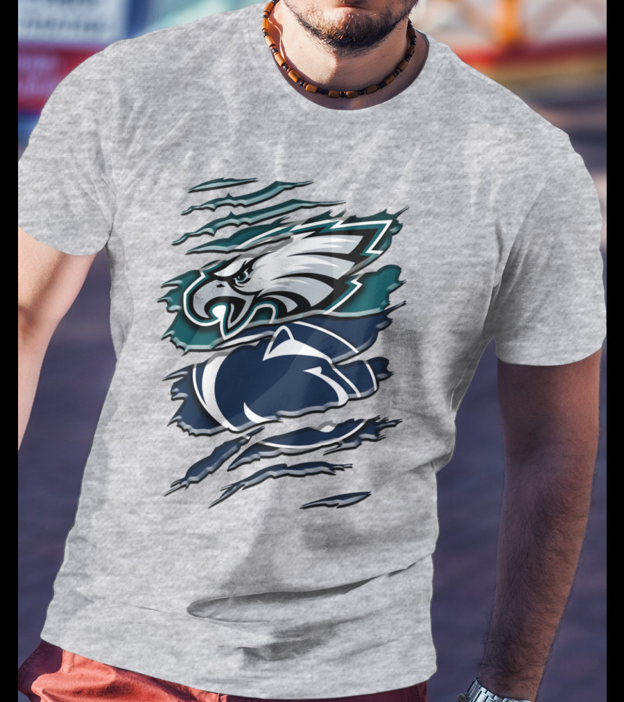 Philadelphia Eagles Penn State Nittany Lions Layered Claw Marks T-Shirt
