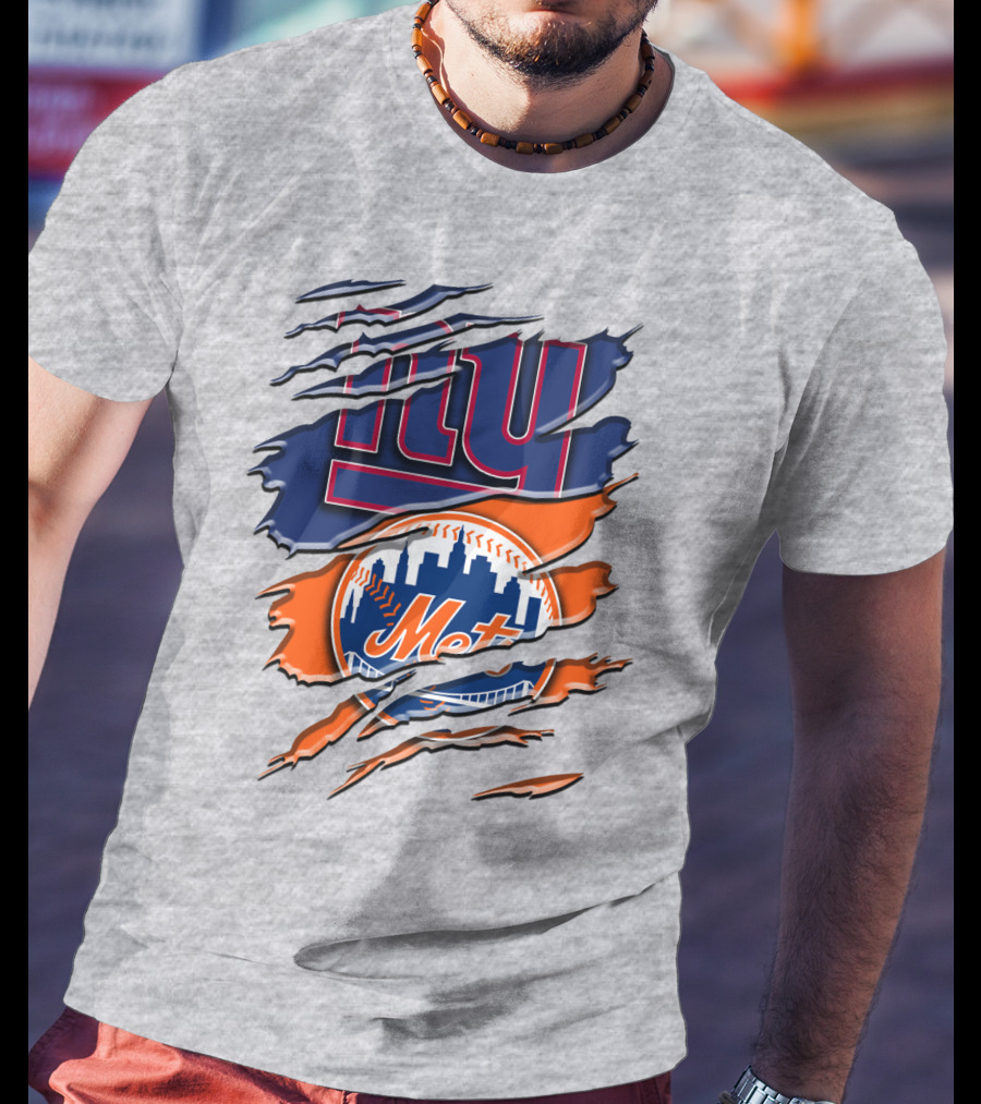 New York Giants Mets Logo Fusion T-Shirt