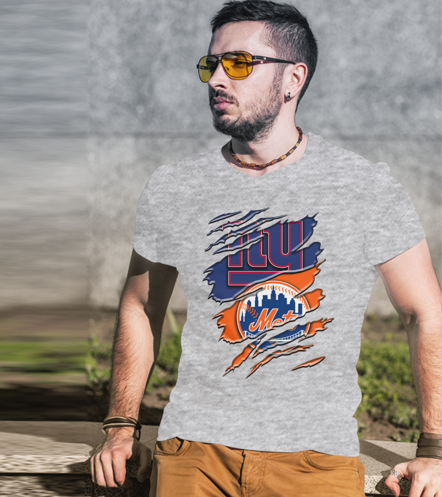New York Giants Mets Logo Fusion T-Shirt