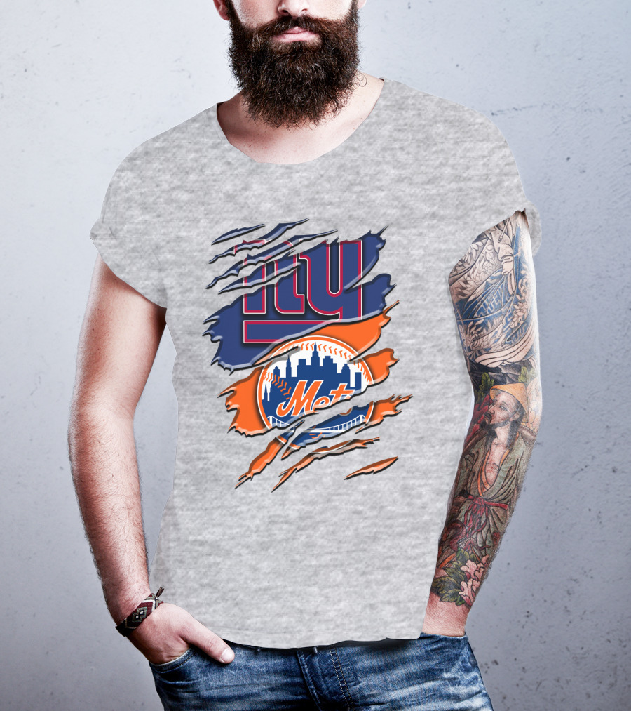 New York Giants Mets Logo Fusion T-Shirt