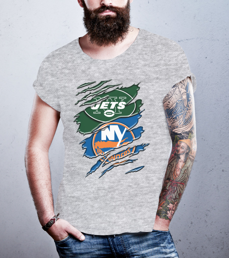 New York Jets Ny Islanders Crossover Rah 068 T-Shirt