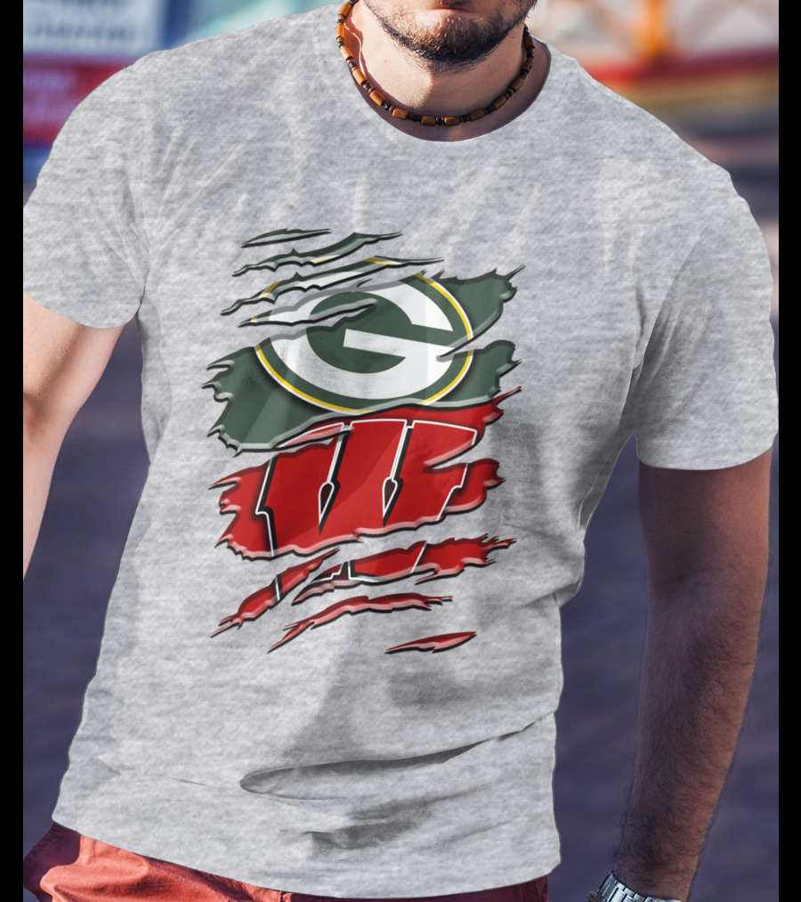 Green Bay Packers Wisconsin Badgers Claw Marks T-Shirt
