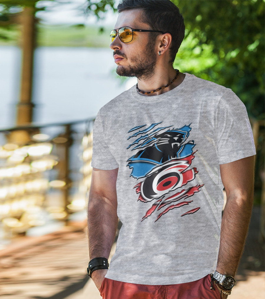 Carolina Panthers And Hurricanes Claw T-Shirt