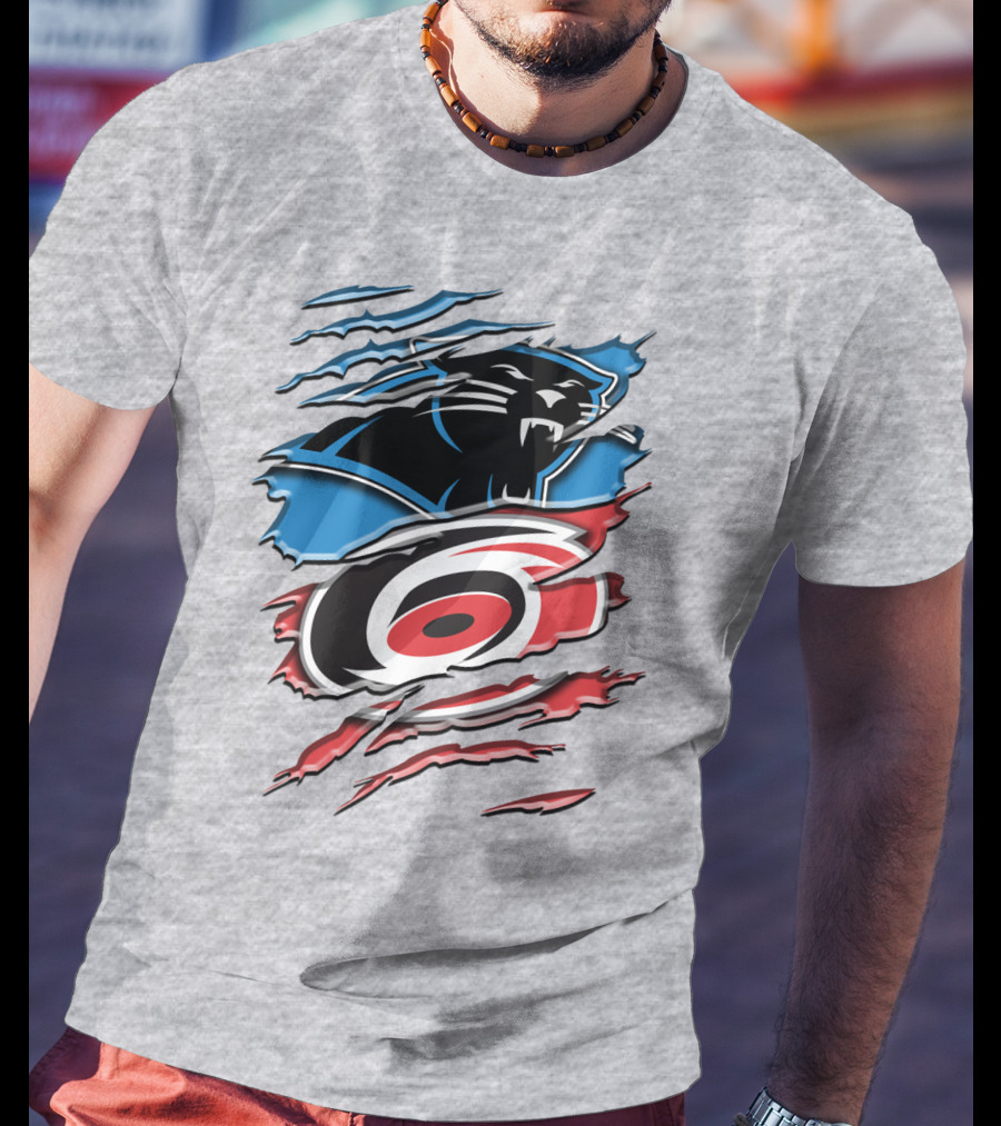 Carolina Panthers And Hurricanes Claw T-Shirt