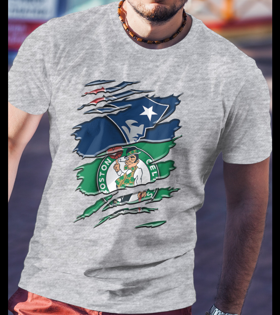 Patriots And Boston Celtics Logo Mashup Rah 090 T-Shirt