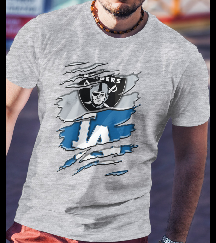 Raiders La Dodgers Crest Combination T-Shirt