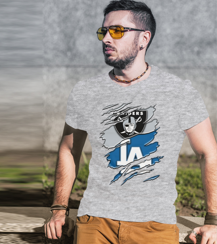 Raiders La Dodgers Crest Combination T-Shirt
