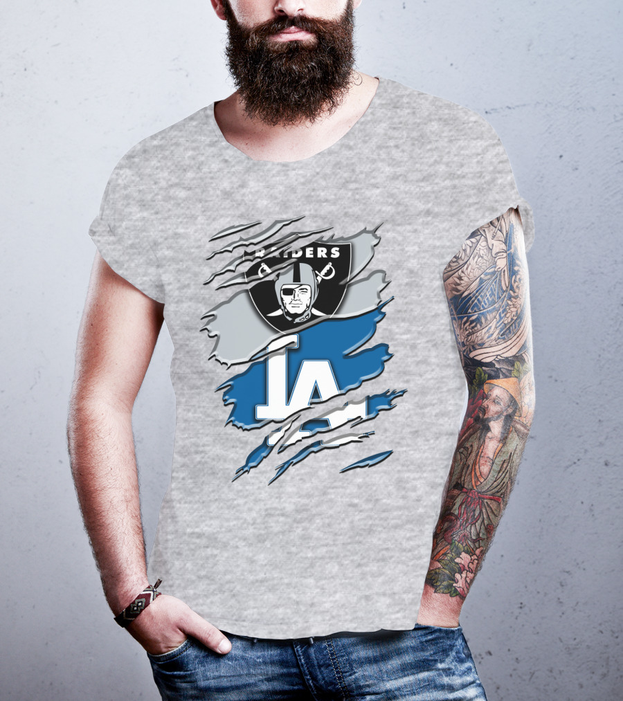 Raiders La Dodgers Crest Combination T-Shirt