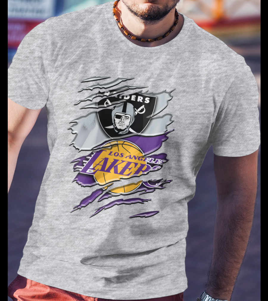 Raiders Los Angeles Lakers Rah 095 T-Shirt