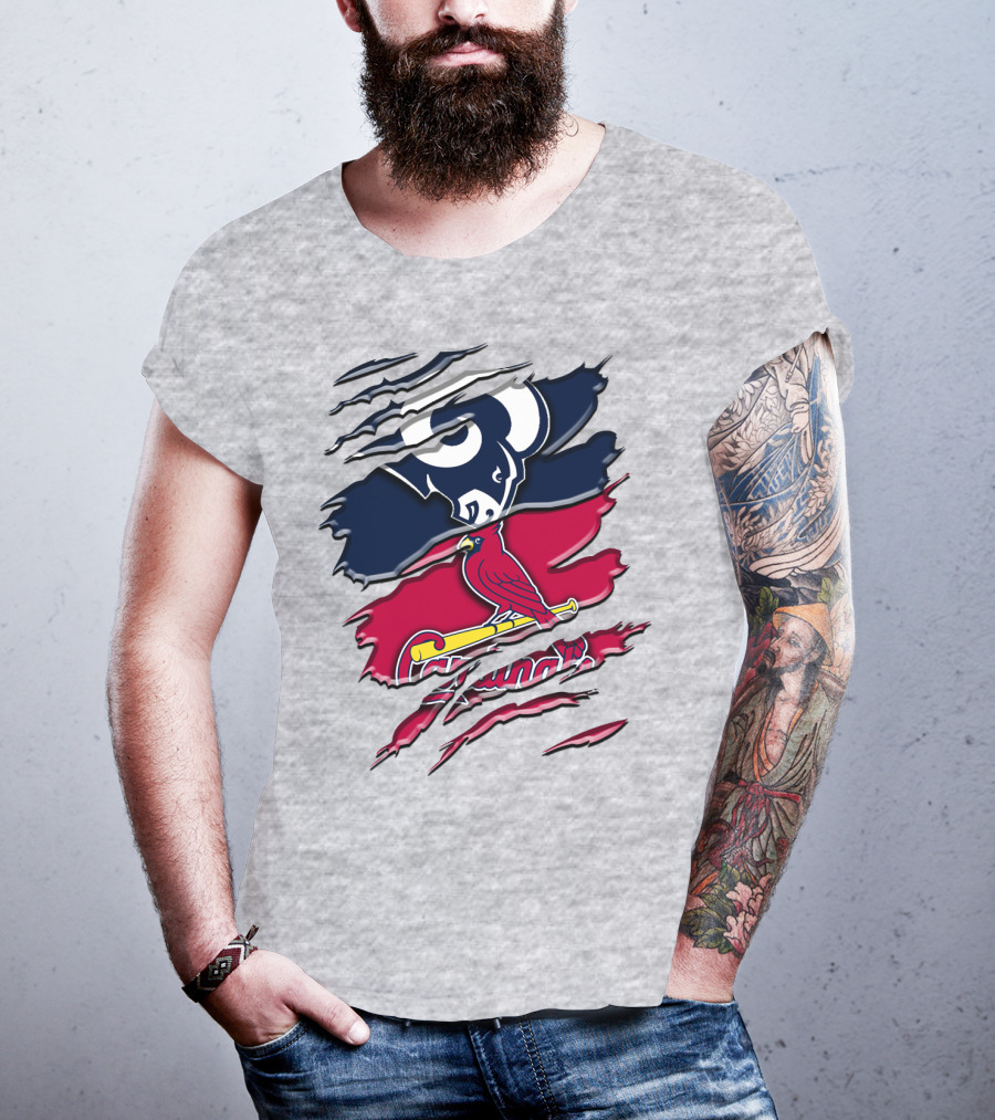 Rams Cardinals Fan Crossover T-Shirt