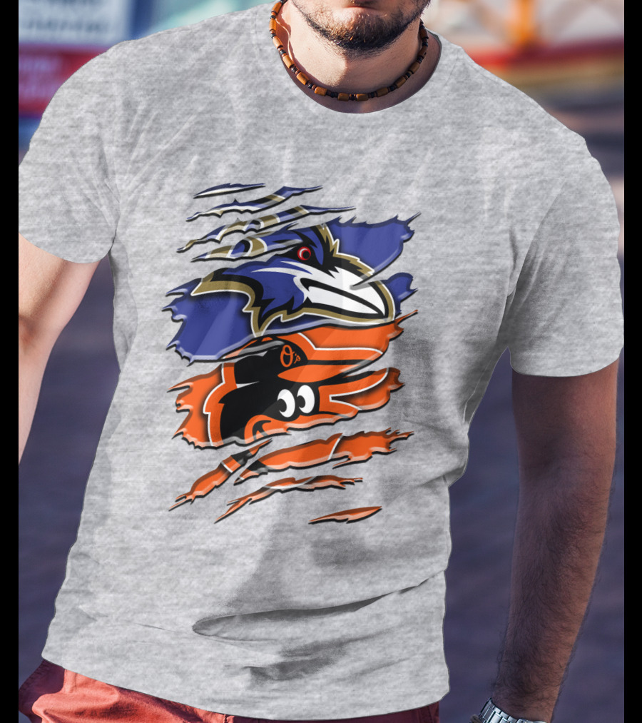 Baltimore Ravens Orioles Logo Mashup Rah 101 T-Shirt
