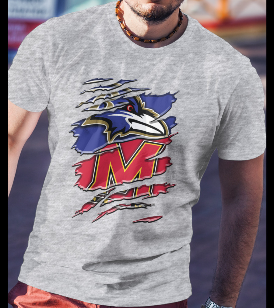 Baltimore Ravens Maryland Terrapins Mashup Rah 102 T-Shirt