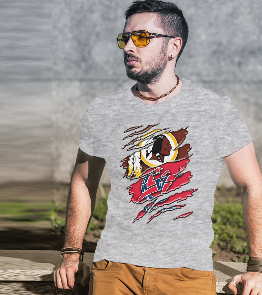 Washington Wizards Redskins Logo Mashup T-Shirt