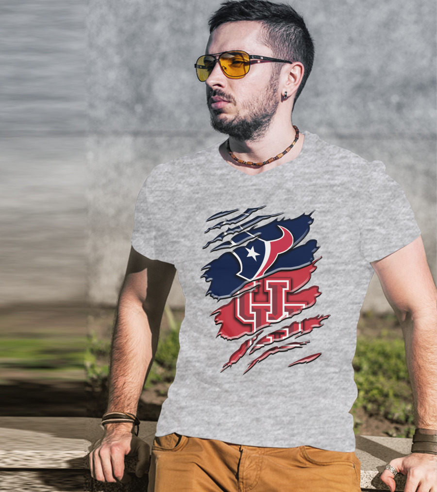 Houston Texans And University Of Houston Cougars Rah 117 T-Shirt