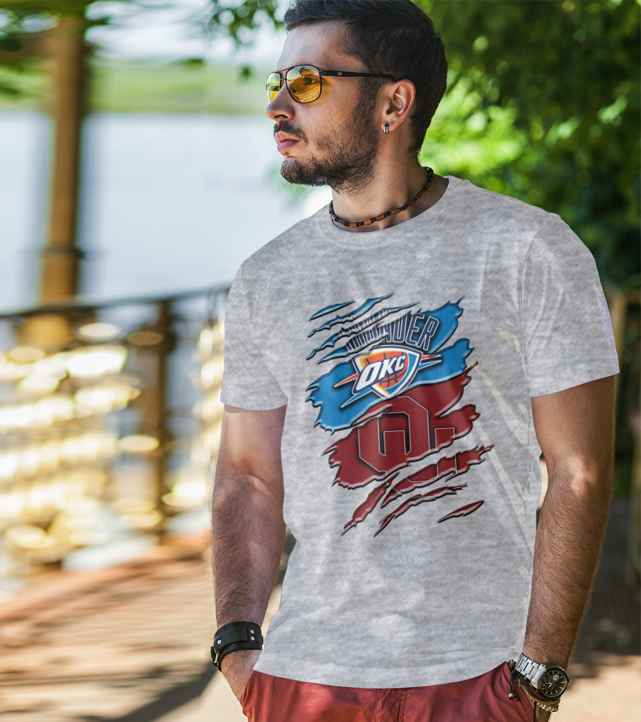 Okc Thunder Ou Logo Rah 126 T-Shirt