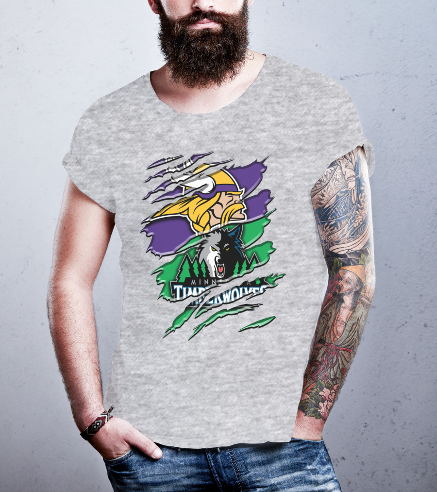 Minnesota Vikings Timberwolves Rah 134 Collaboration T-Shirt