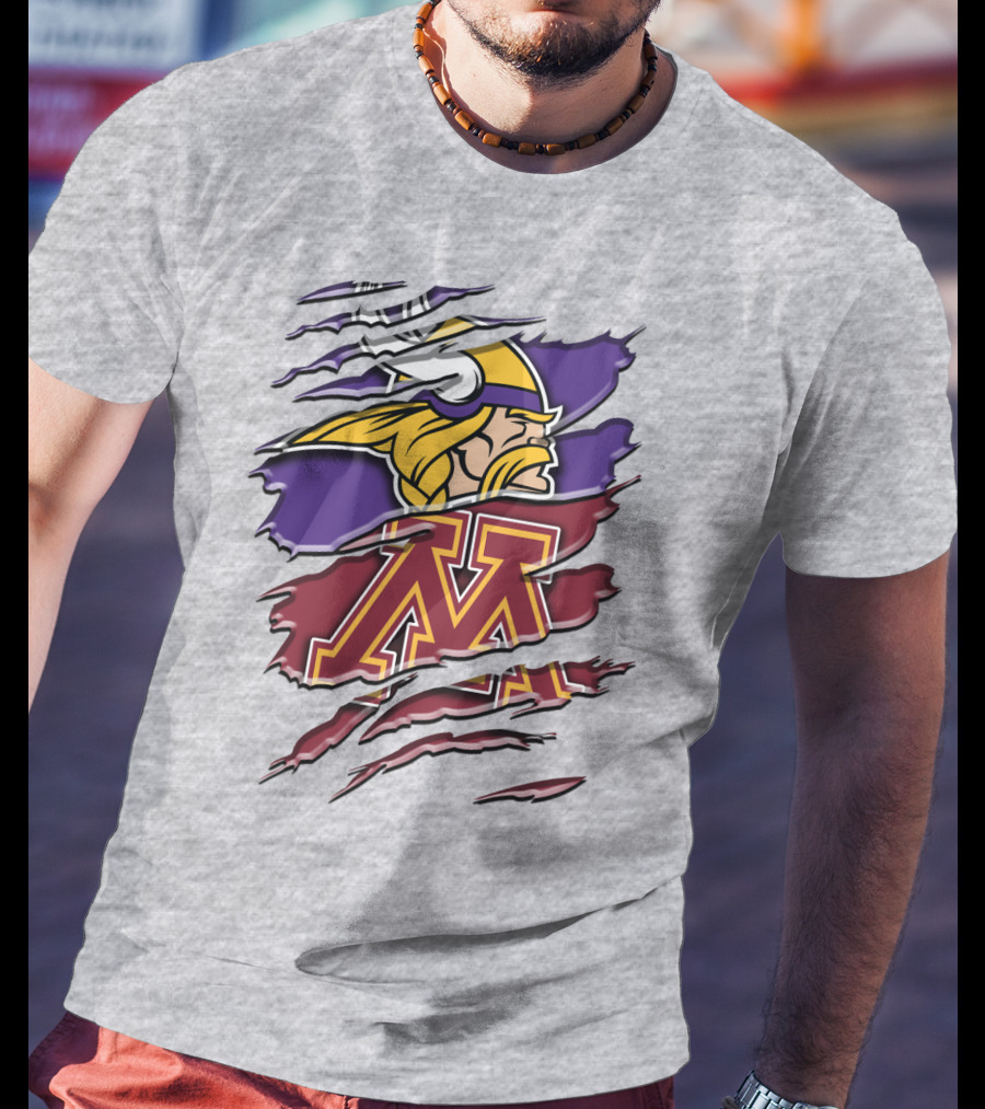 Minnesota Vikings And Golden Gophers Claw Marks Rah 133 T-Shirt