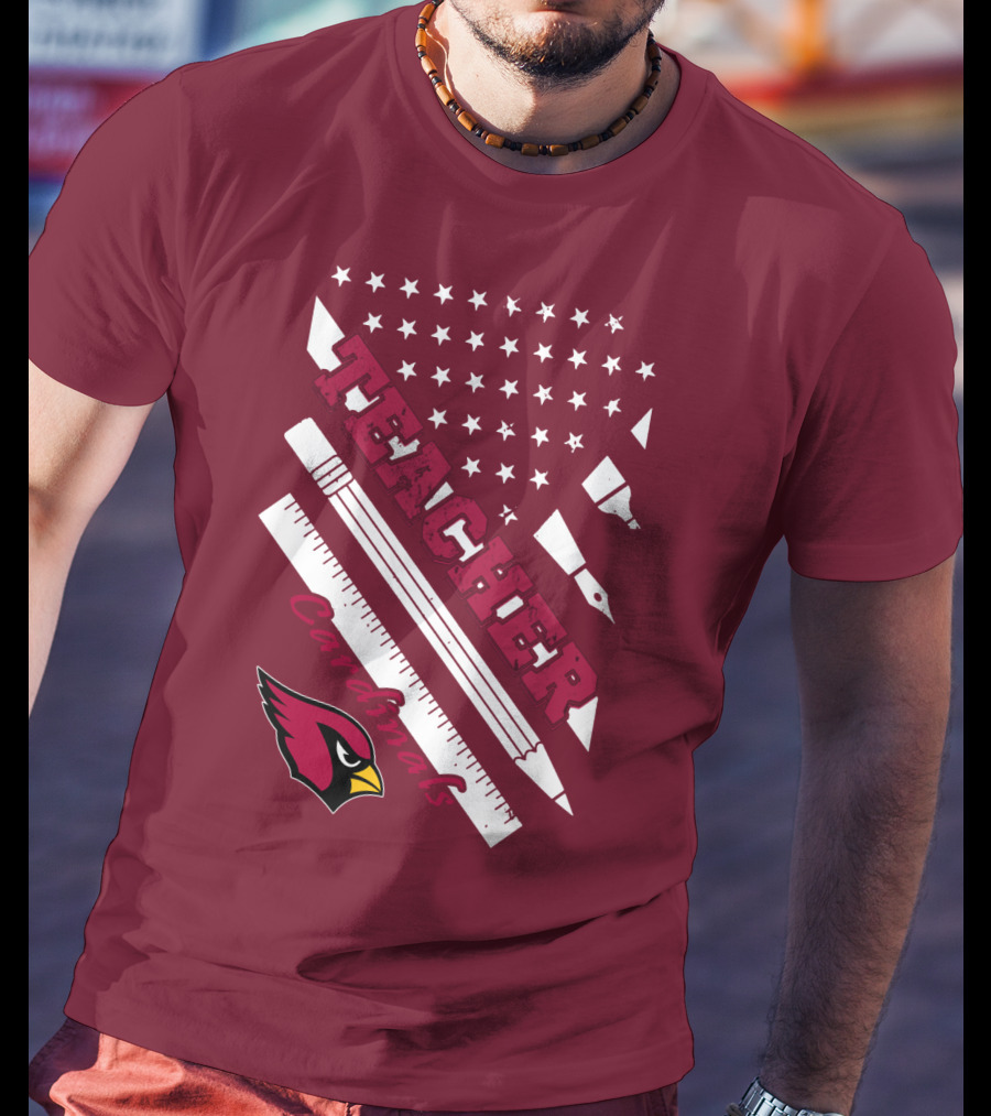 Arizona Cardinals Teacher Stars And Tools T-Shirt