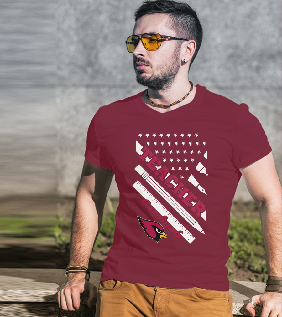 Arizona Cardinals Teacher Stars And Tools T-Shirt