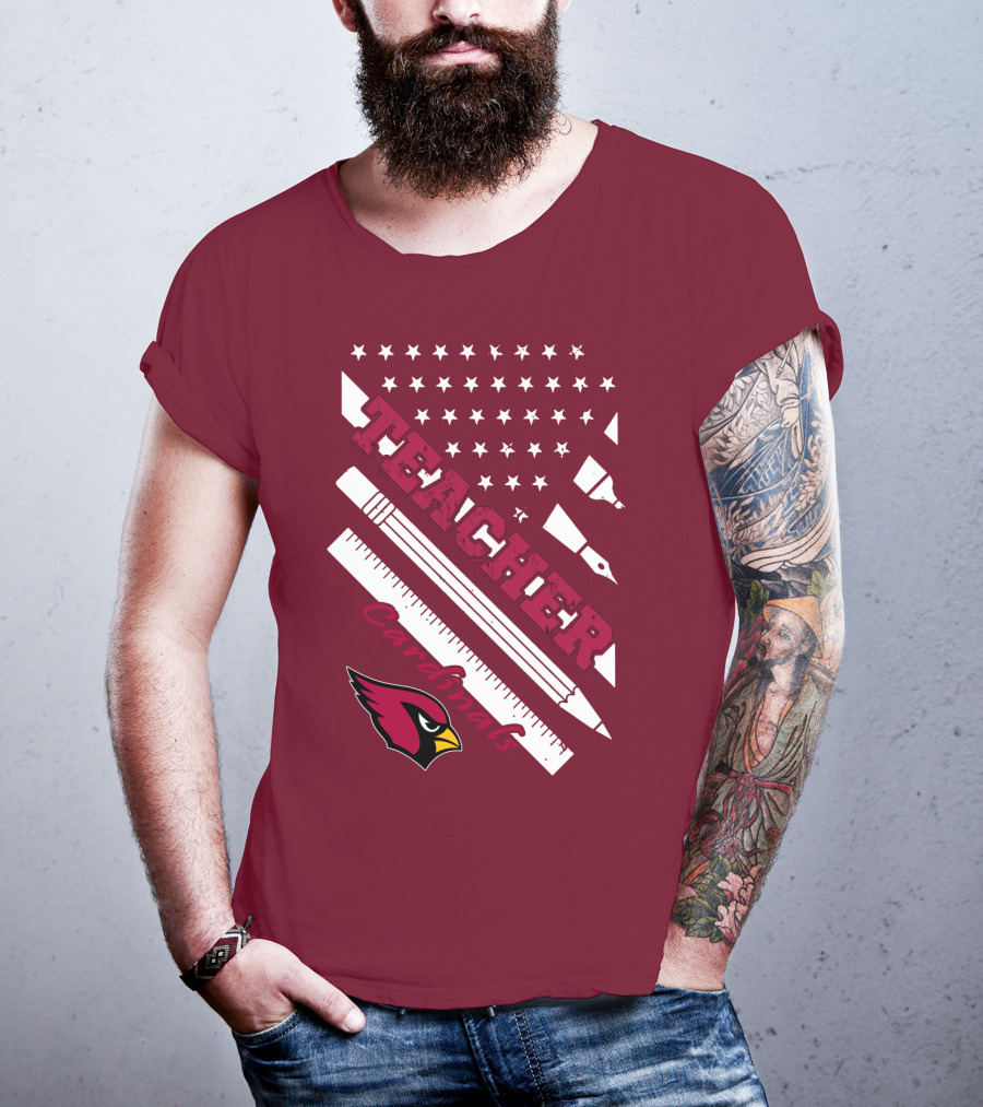Arizona Cardinals Teacher Stars And Tools T-Shirt
