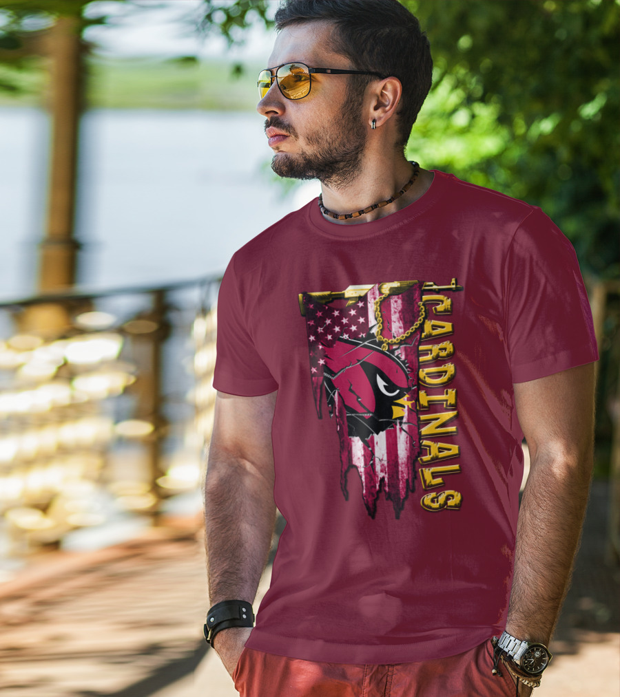 Cardinals Usa Flag And Chain T-Shirt