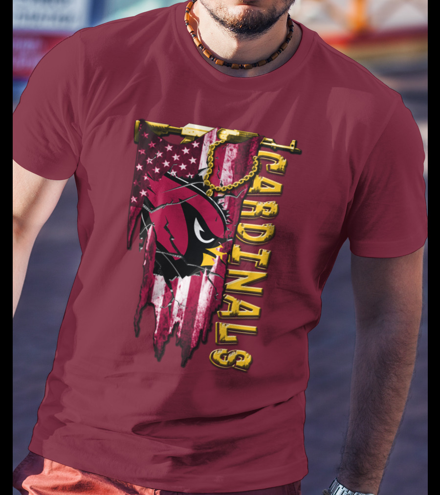 Cardinals Usa Flag And Chain T-Shirt