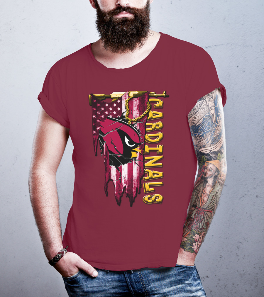 Cardinals Usa Flag And Chain T-Shirt