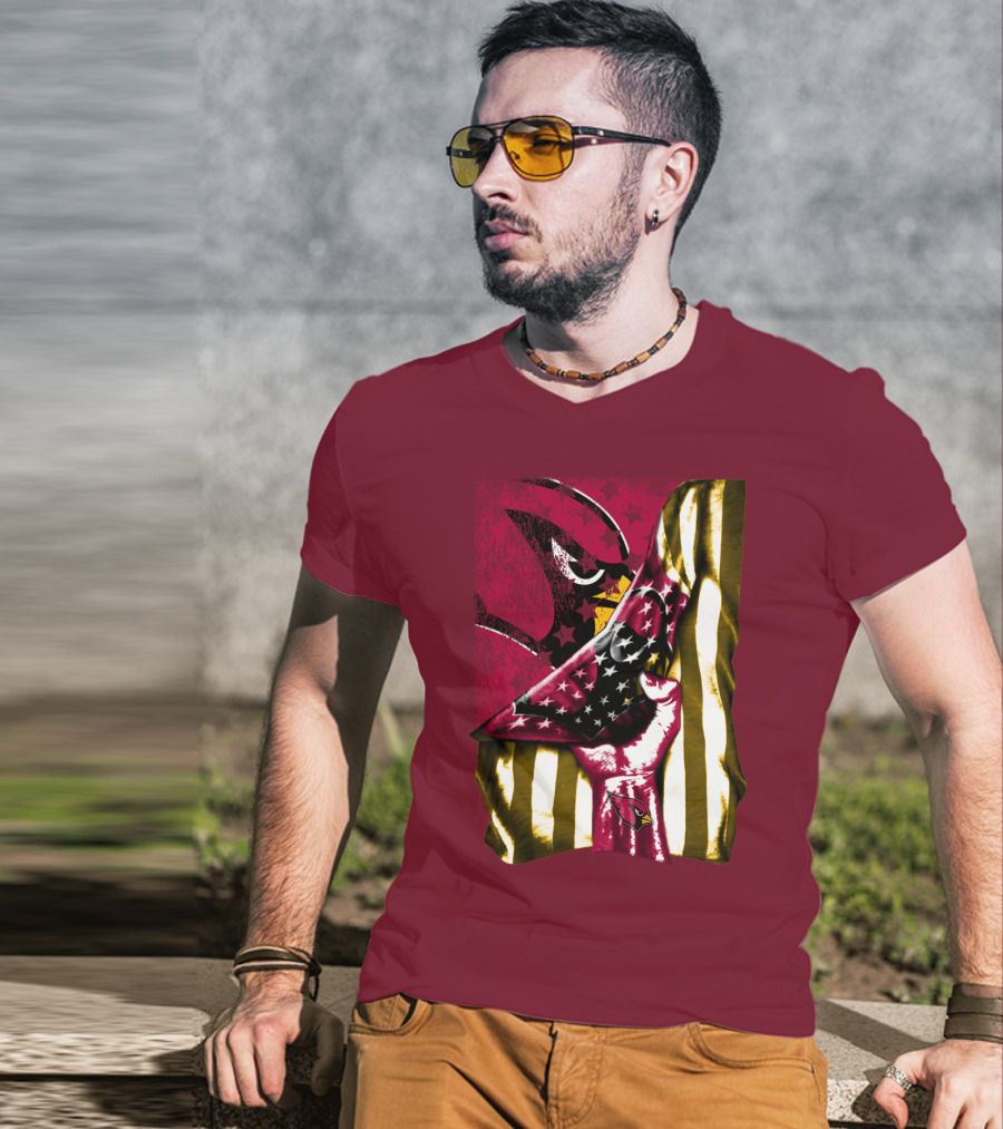 Arizona Cardinals Bold Patriotic Flag T-Shirt