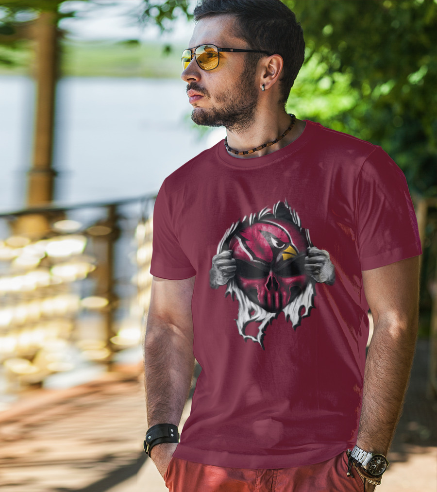 Arizona Cardinals Skull Logo T-Shirt