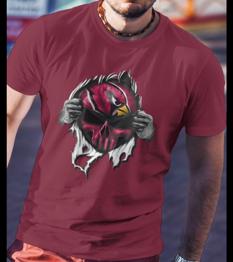 Arizona Cardinals Skull Logo T-Shirt