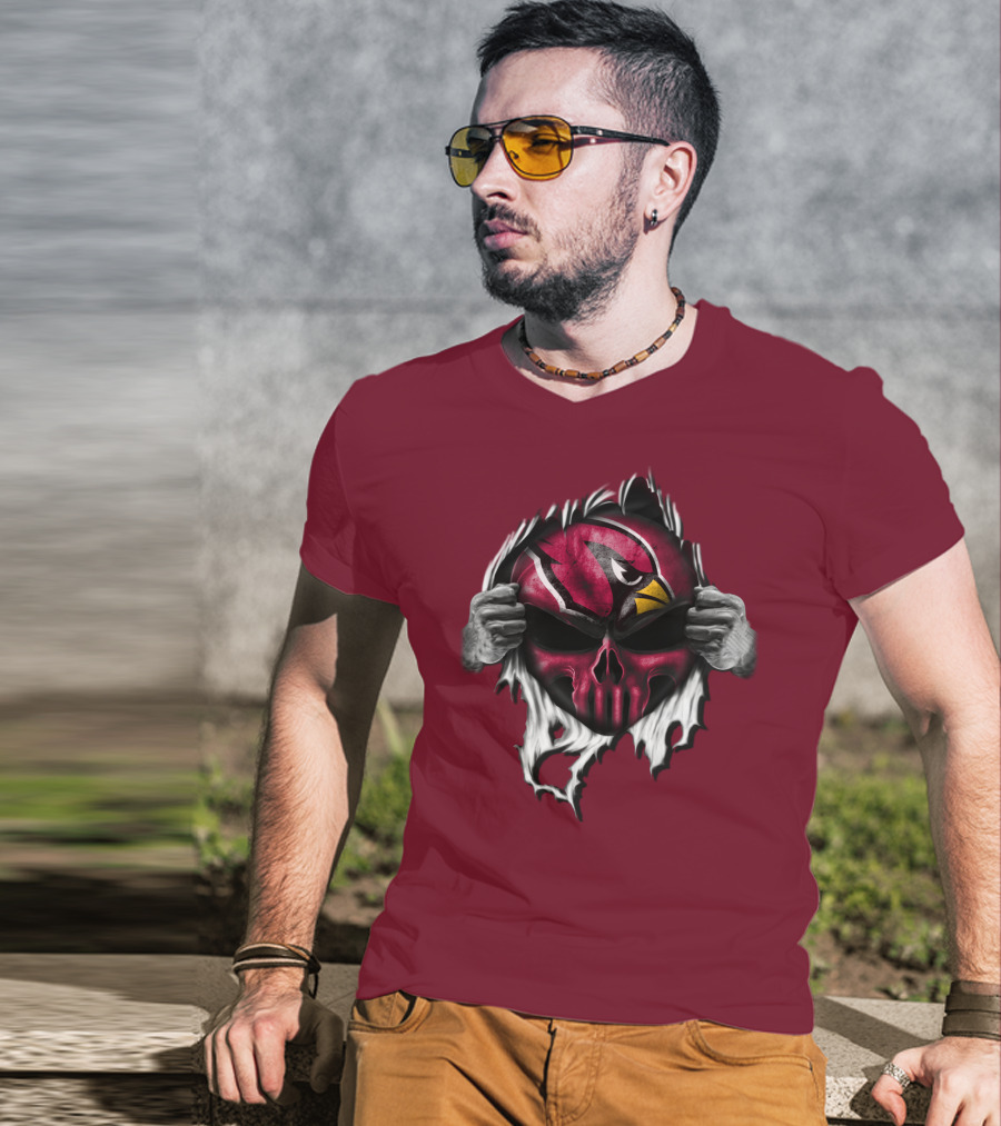 Arizona Cardinals Skull Logo T-Shirt