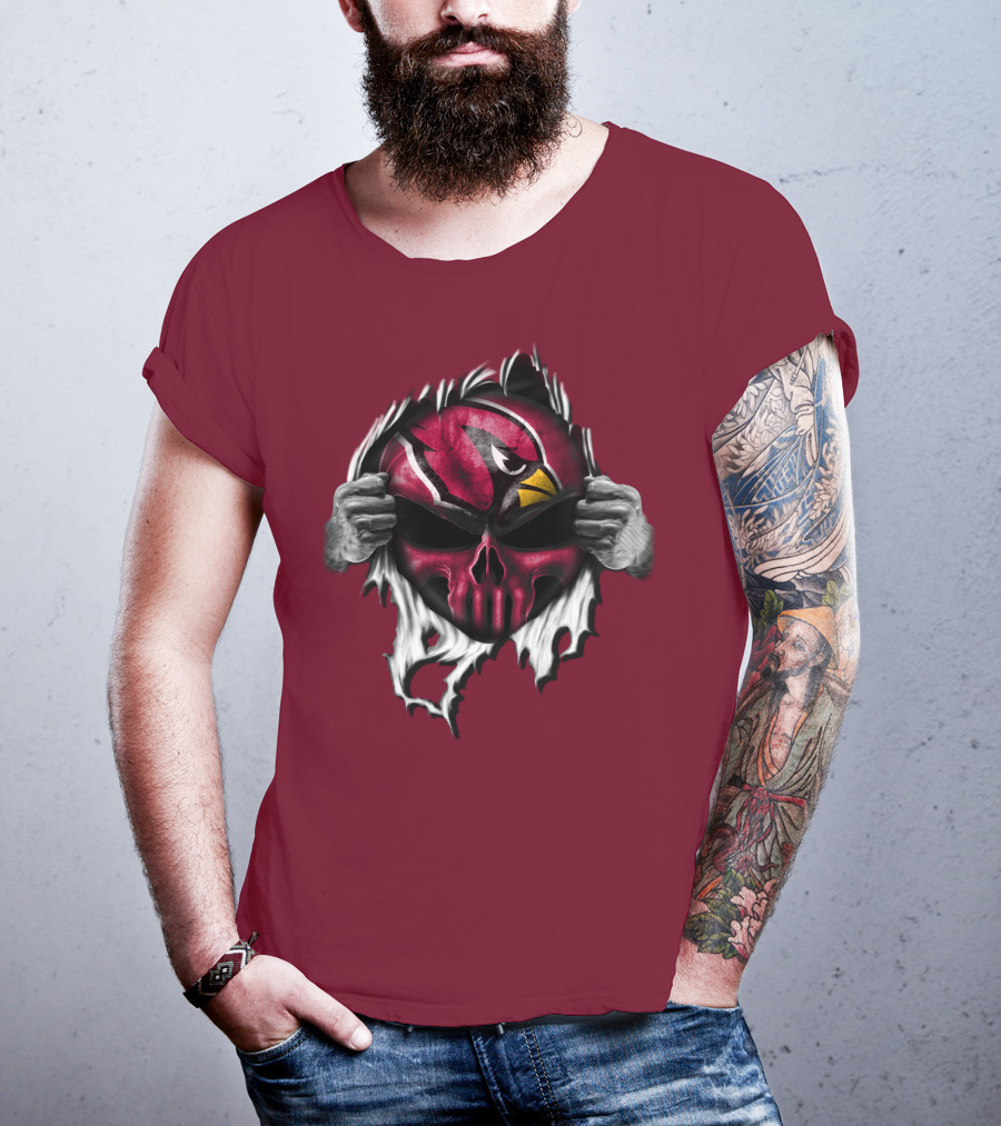 Arizona Cardinals Skull Logo T-Shirt