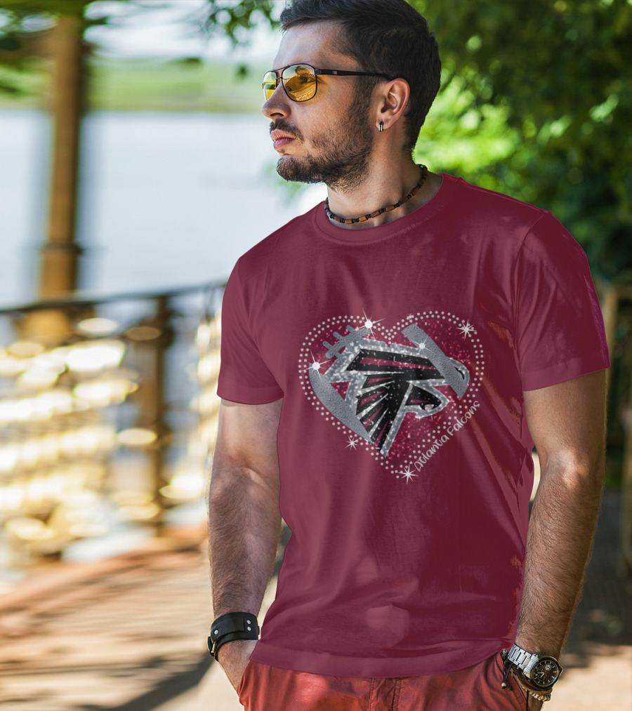 Atlanta Falcons Sparkling Heart T-Shirt