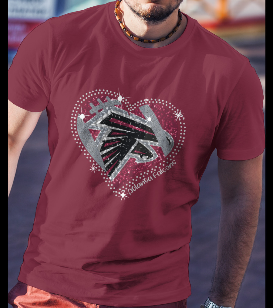 Atlanta Falcons Sparkling Heart T-Shirt