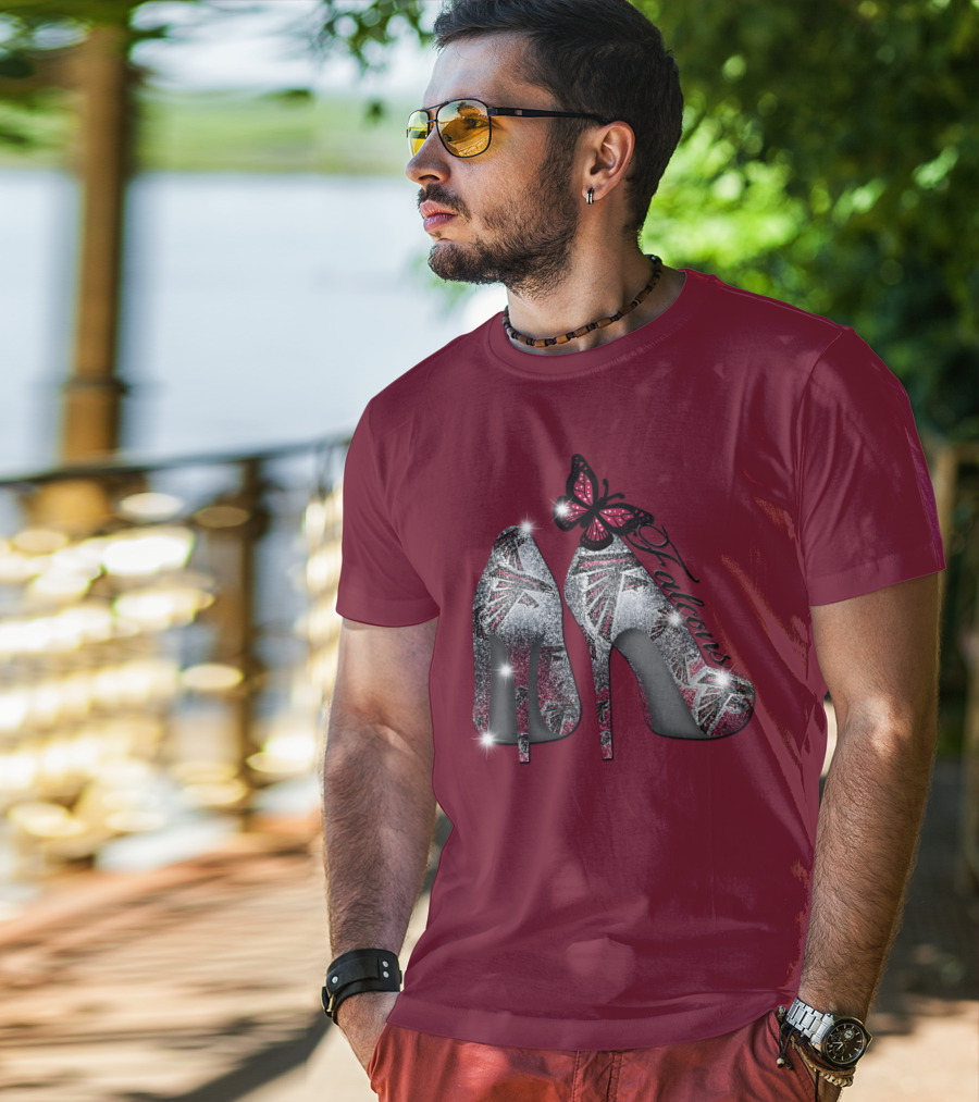 Atlanta Falcons High Heels With Butterfly T-Shirt