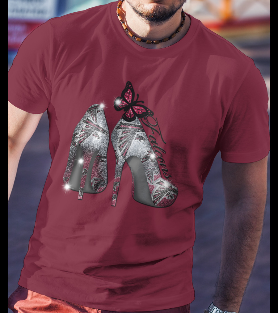 Atlanta Falcons High Heels With Butterfly T-Shirt