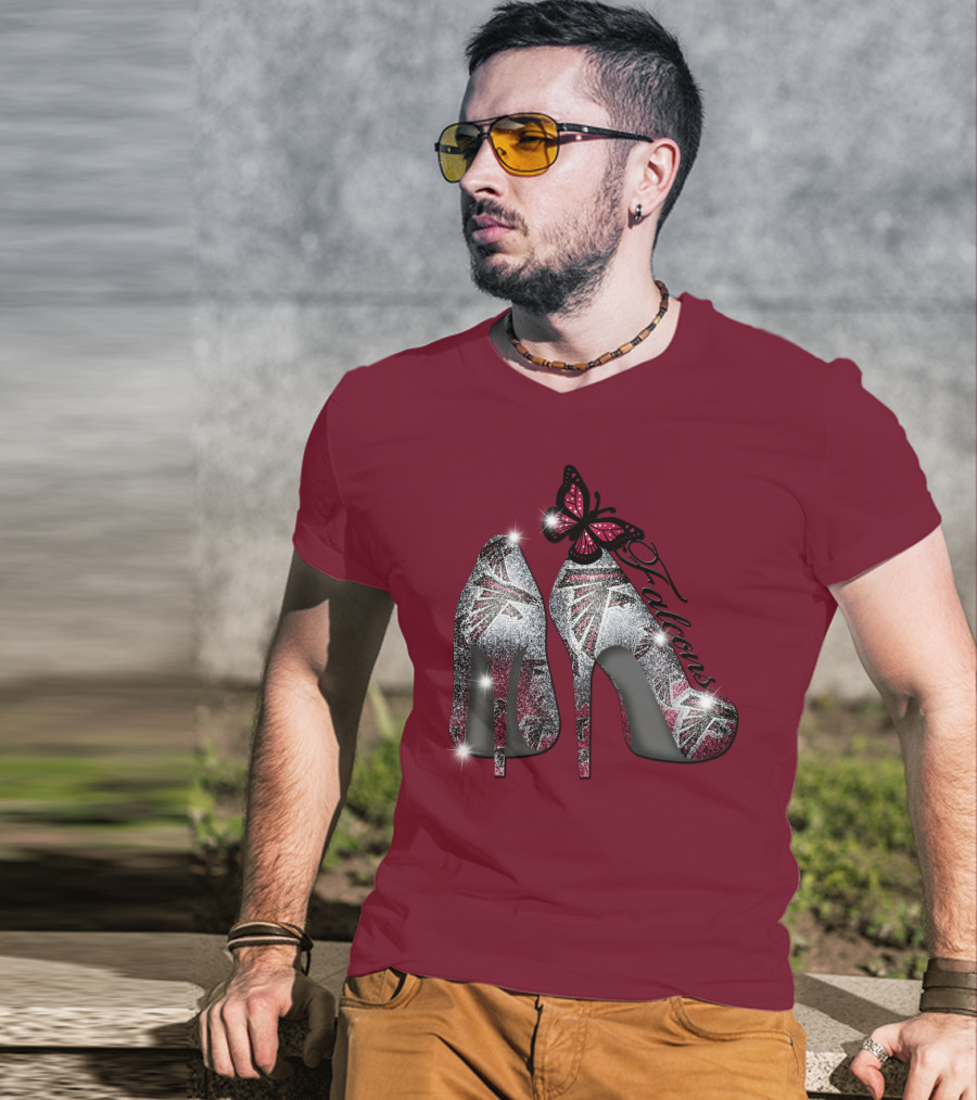 Atlanta Falcons High Heels With Butterfly T-Shirt