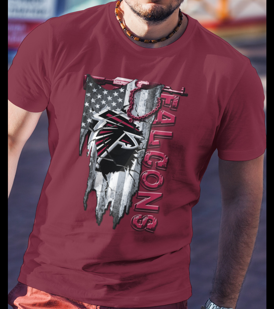 Atlanta Falcons American Flag Football Team T-Shirt