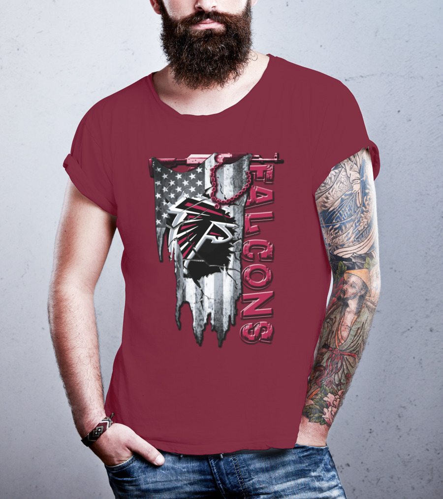 Atlanta Falcons American Flag Football Team T-Shirt