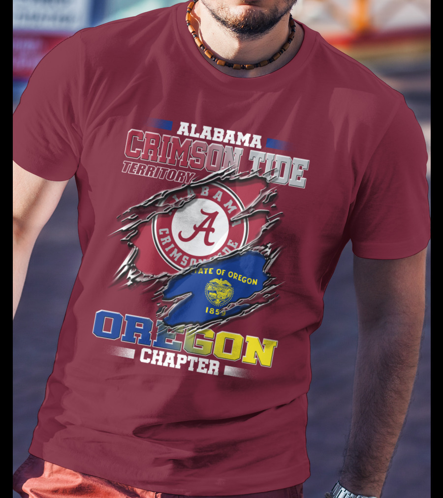 Alabama Crimson Tide Territory Oregon Chapter State Of Oregon 1859 T-Shirt