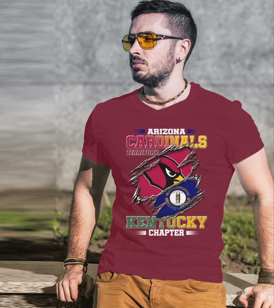 Arizona Cardinals Territory Kentucky Chapter Commonwealth Of Kentucky Flag T-Shirt