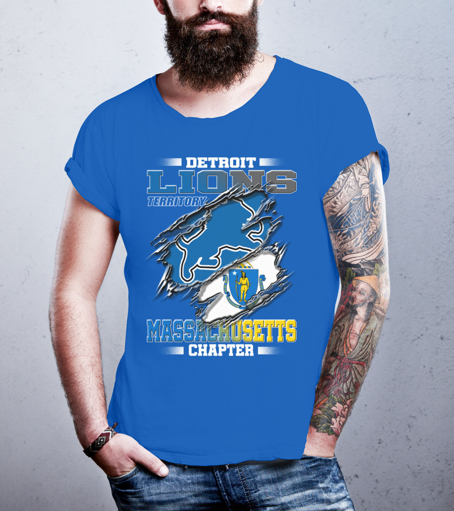 Detroit Lions Territory Massachusetts Chapter T-Shirt