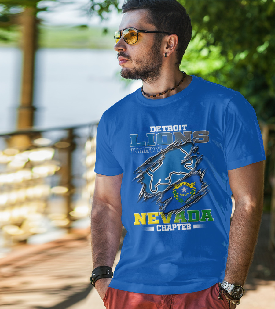 Detroit Lions Territory Nevada Chapter Battle Born T-Shirt