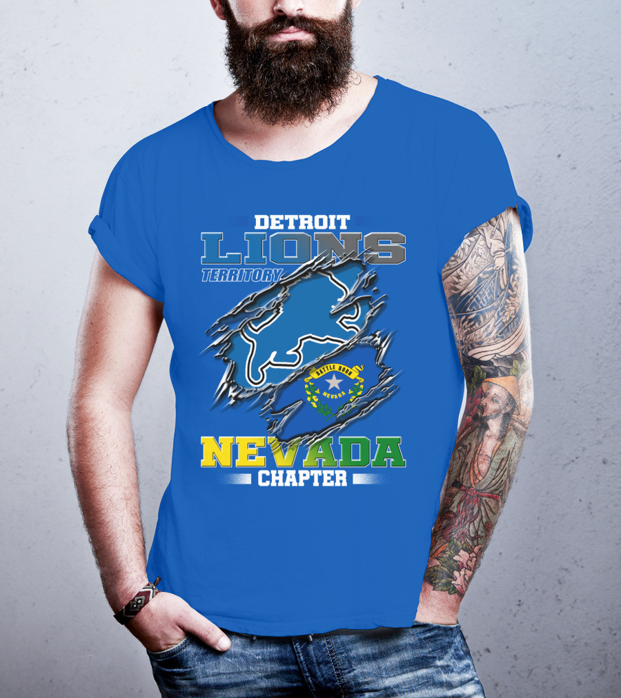 Detroit Lions Territory Nevada Chapter Battle Born T-Shirt