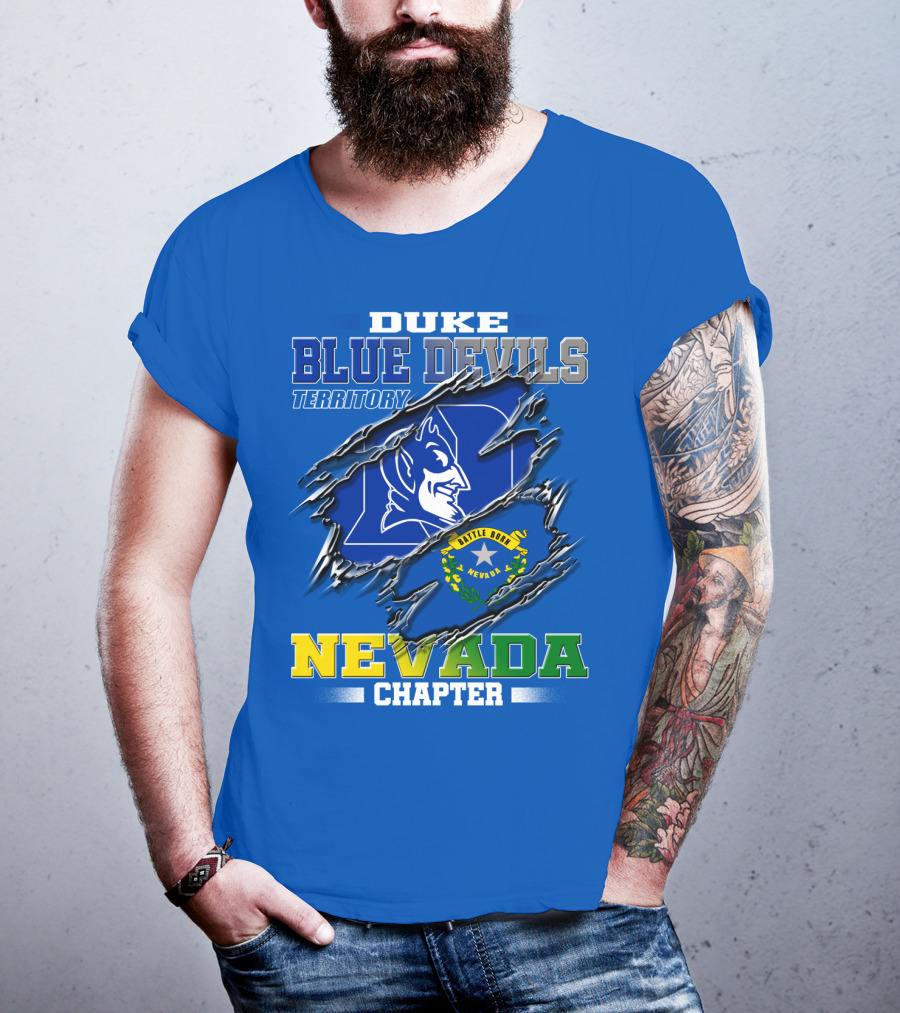 Duke Blue Devils Territory Nevada Chapter Battle Born Nevada T-Shirt