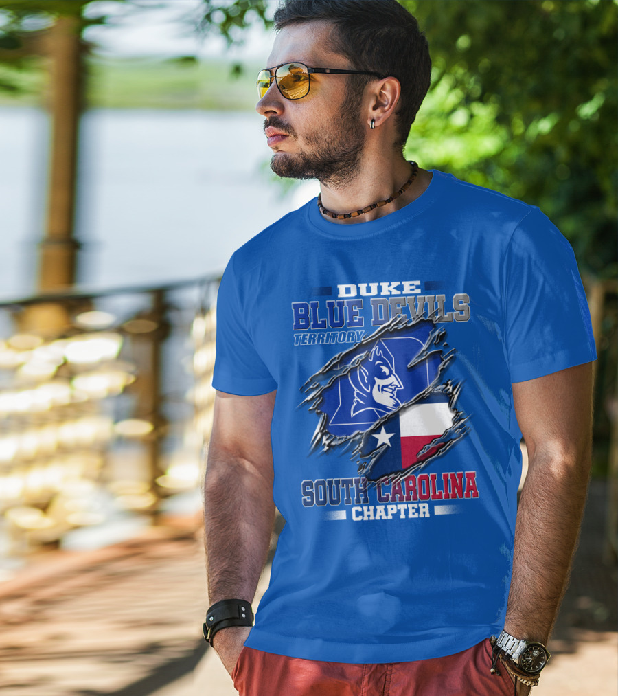 Duke Blue Devils Territory South Carolina Chapter Texas Flag T-Shirt