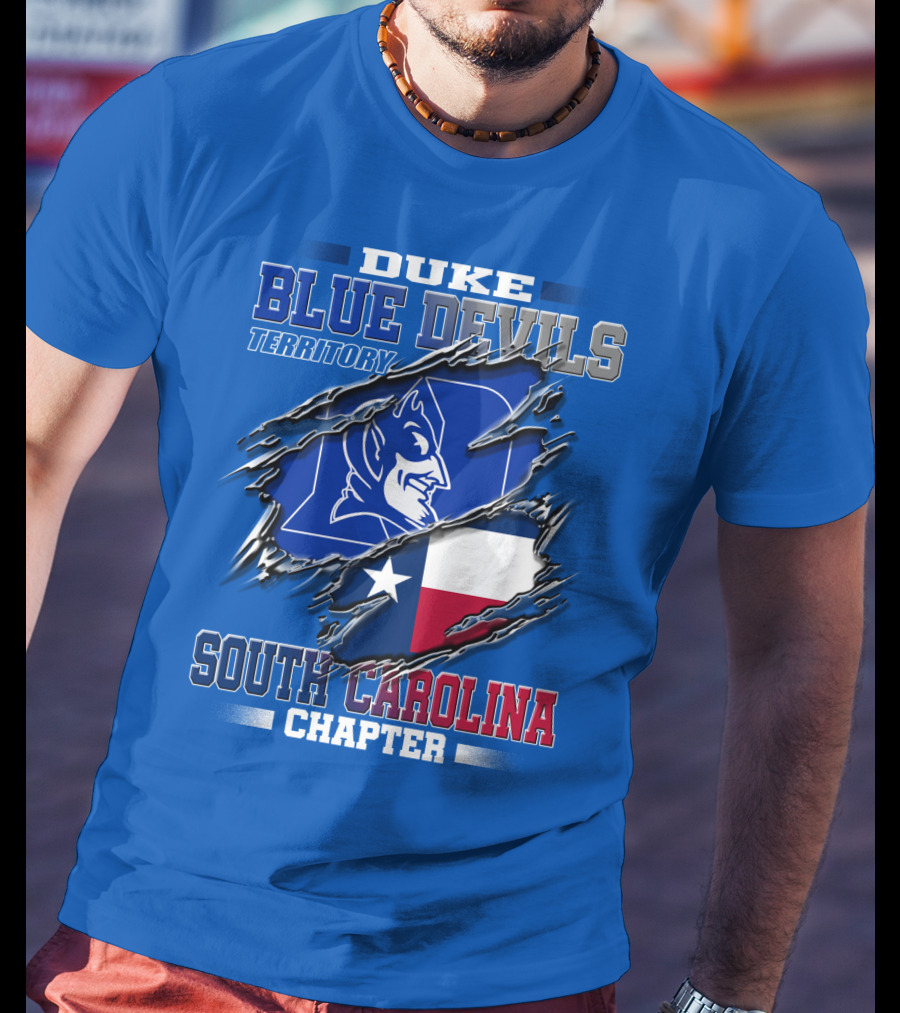 Duke Blue Devils Territory South Carolina Chapter Texas Flag T-Shirt