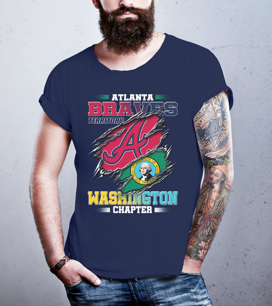 Atlanta Braves Territory Washington Chapter Seal Of The State Of Washington 1889 T-Shirt