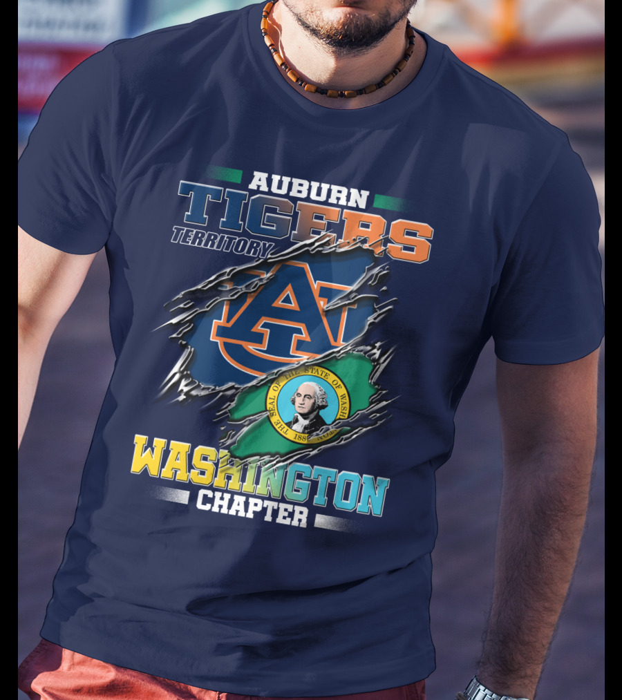 Auburn Tigers Territory Washington Chapter Seal Of Washington T-Shirt